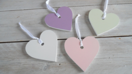 houten hart pastel tinten
