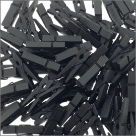 houten knijper zwart 3,5 x 1 cm