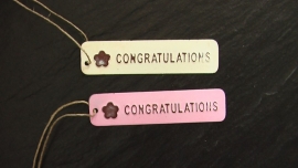 metalen labels congratulations