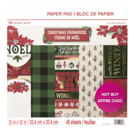 Craft Smith Christmas Farmhouse 12x12 Inch Paper Pad