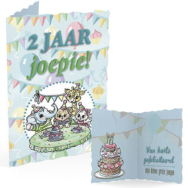 wenskaart 2 jaar jongen | Yvonne creations