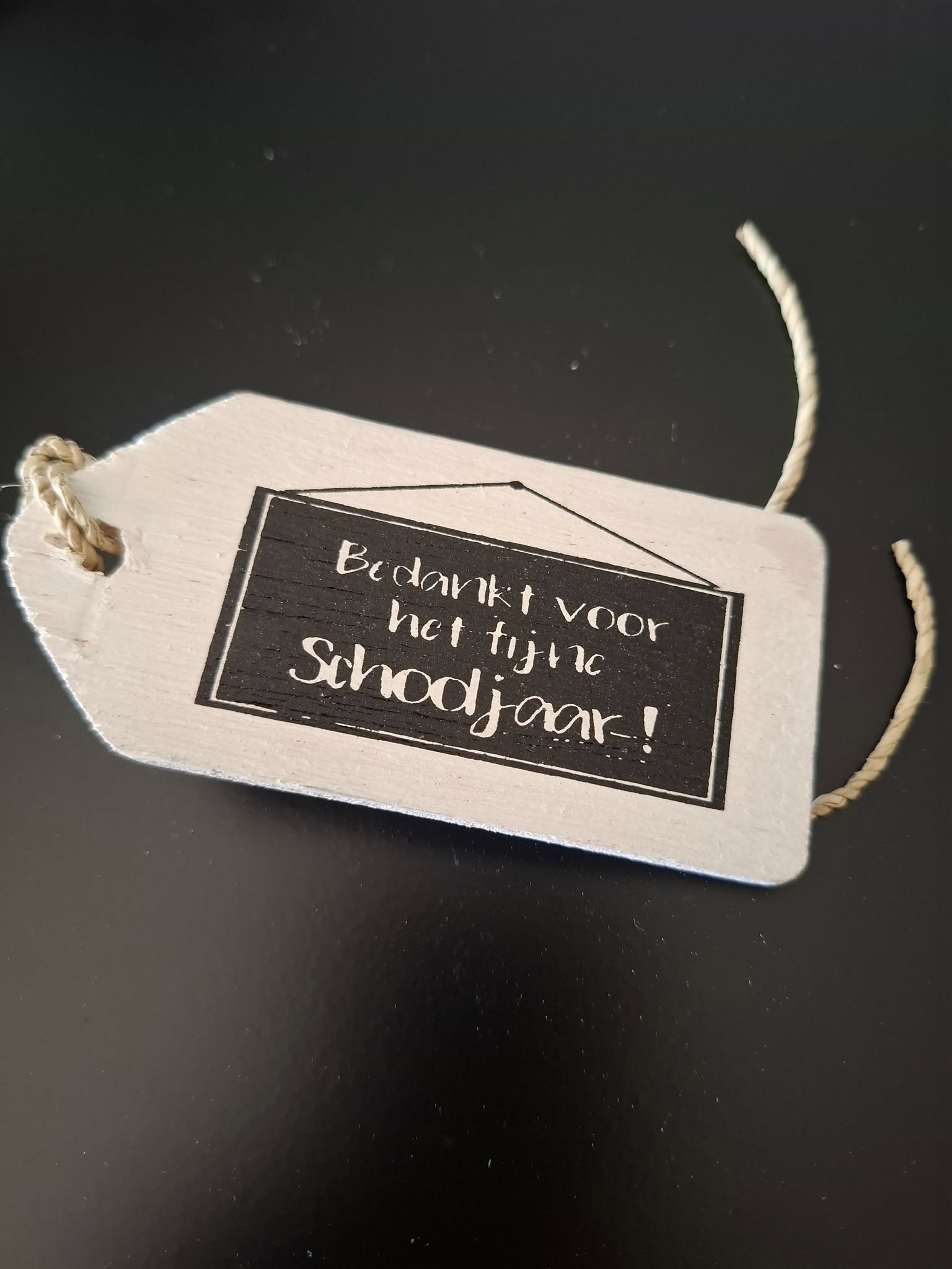 houten label | bedankt voor het fijne schooljaar