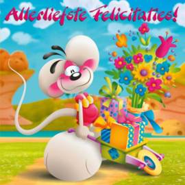 Diddl 3D-wenskaart – Allerliefste felicitaties!