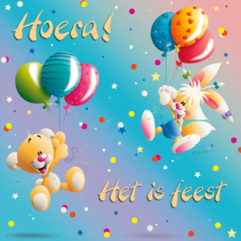 Diddl 3D-wenskaart – Hoera! Het is feest