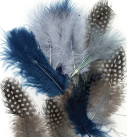 marabou?parelhoen veren ocean blue