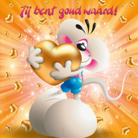 Diddl 3D-wenskaart – Jij bent goud waard!