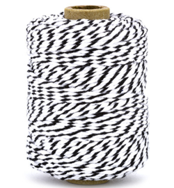 cotton twine koord | zwart/wit