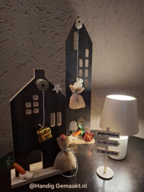 zwarte houten huisjes 3 dlg