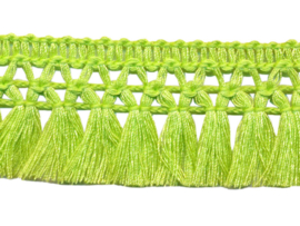 franjeband met kwastjes lime groen | 50cm