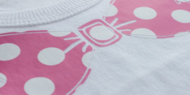 design flex polka dots roze/wit