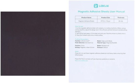 LOKLiK • Magnetic Sheet 0,5mm 10pcs