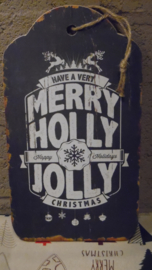 tekstbord | Merry holly jolly