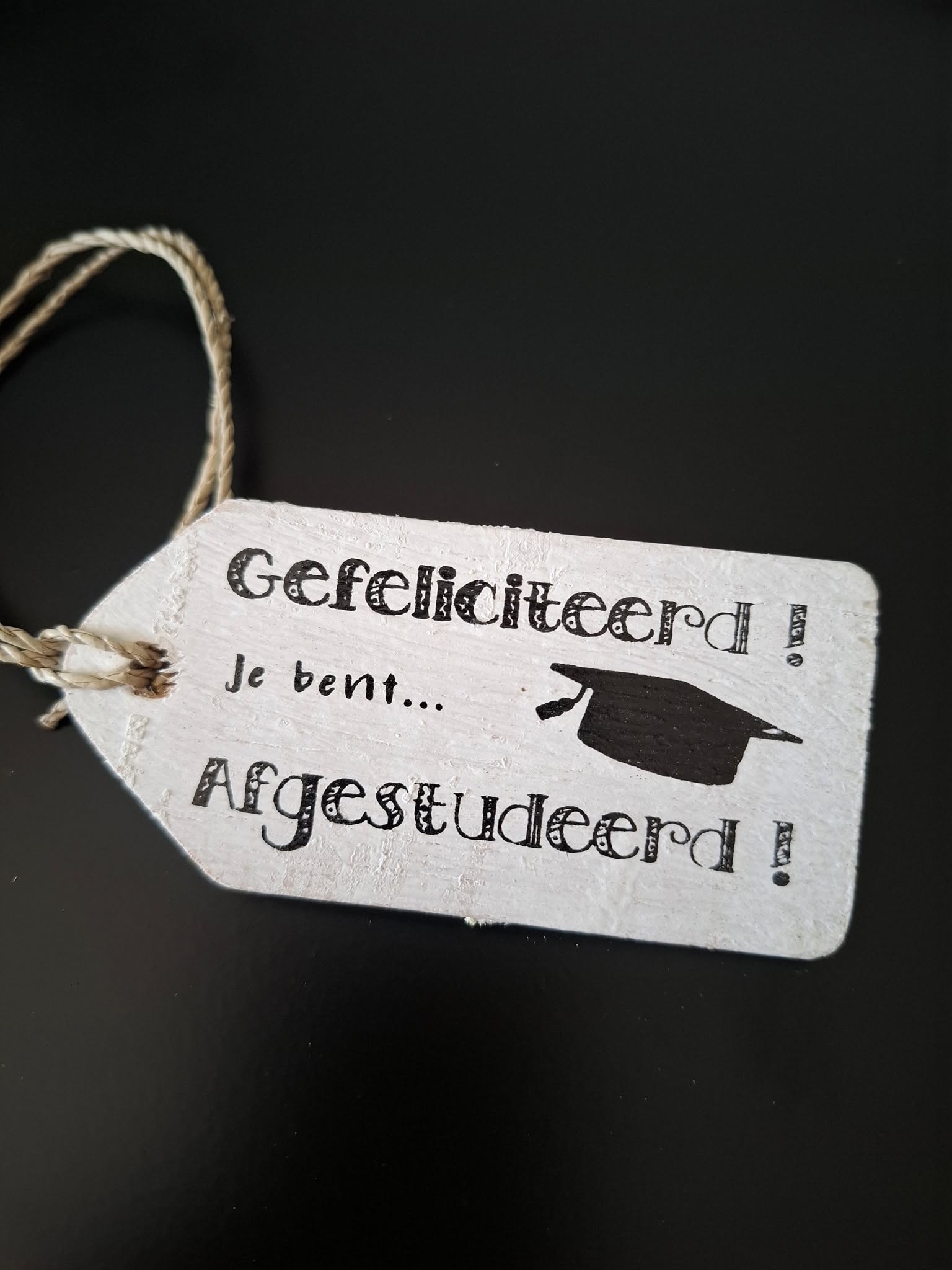 houten label | gefeliciteerd je bent afgestudeerd
