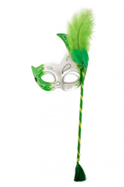 oogmasker op stok | groen / wit