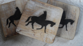 houten blokje Sint op paard