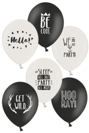 zwart/wit ballonnen | gemengde teksten