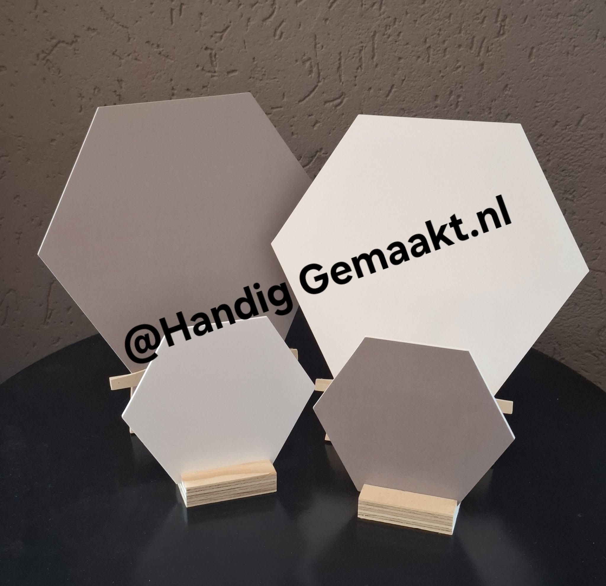 blanco hexagon bord zwart & taupe