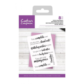 Crafters Companion- Clear Acrylic Stamp - Puzzle Sentiments