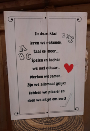 tekstbord | in deze klas