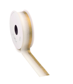 satijn lint wit/goud 25mm
