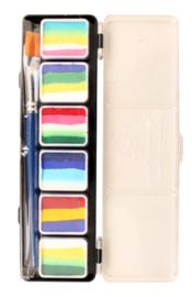 PXP Professional Colours 6 x 6 gram splitcake palet with brush size 6 - B