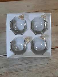 kerstbal glas 8 cm | 4 stuks