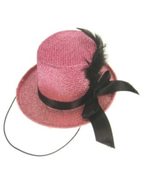 midi hoge hoed pink glitter