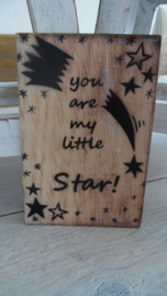 houten postkaart | You are my little star