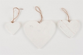 wit houten hart 10 cm