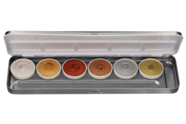 Aqua Face- en Bodypaint palette Luxe Precious Gem 6 kleuren