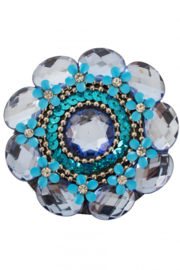 broche bloem | blauw