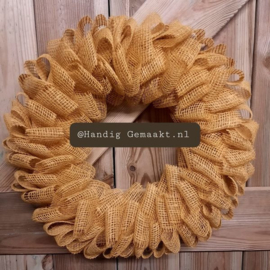 jute krans | mosterd geel 46cm