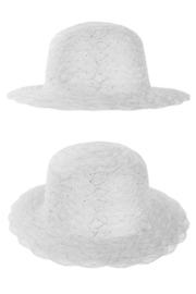 organza hoed zilver/wit