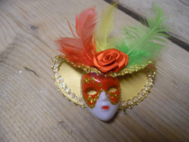 corsage masker rood/geel/groen