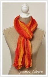 sjaal langwerpig | crushed oranje/geel/rood
