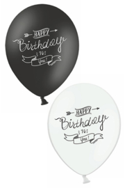 ballonnen zwart/wit | Happy Birthday to you