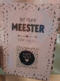 kaart tot ziens meester met vergeetmenietjes