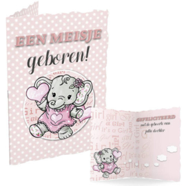 wenskaart een meisje geboren | Yvonne creations