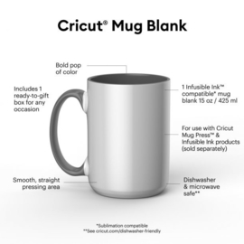 cricut mug grijs/wit 440ml