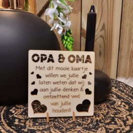 houten kaart opa en oma