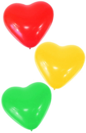 ballonnen hartjes rood/geel/groen