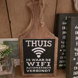 Tekstbord broodplank thuis WiFi