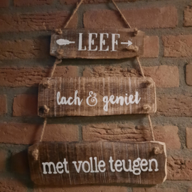 tekst hanger | leef lach geniet