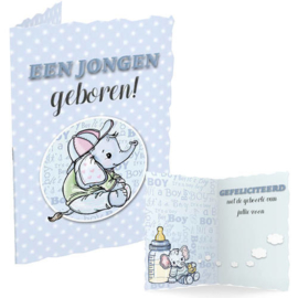 wenskaart een jongen geboren | Yvonne creations