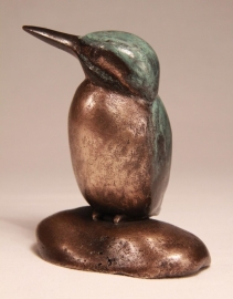 Lief ijsvogeltje - bronzen beeld