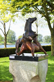 Bronzen beeld "La bataille des chevaux"