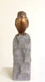 Bronzen beeld uil "Doel bereikt"