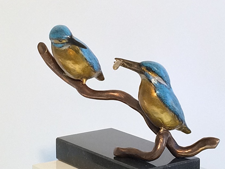 IJsvogelpaartje - bronzen beeld wildlife