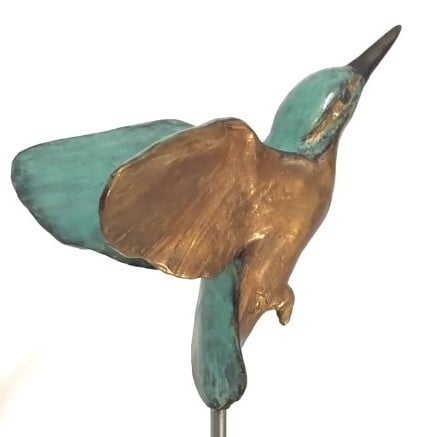 Bronzen beeld vogel cadeau jubileum