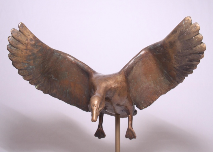 bronzen beeld gans - kunst cadeau